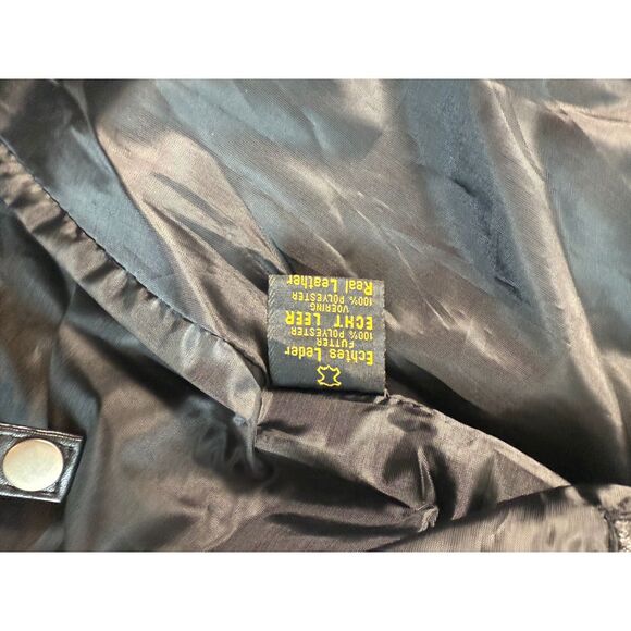 Ultimo Black Leather Bomber Jacket Classic Motorcycle Style - Picture 3 of 6